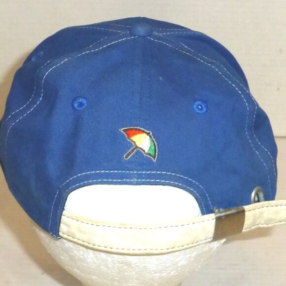 Vintage Arnold Palmer Umbrella Strapback Adjustable Golf Hat WITH STAINS READ - Picture 3 of 9